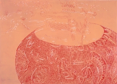 ve váze, dřevořez 70x100, 2006
